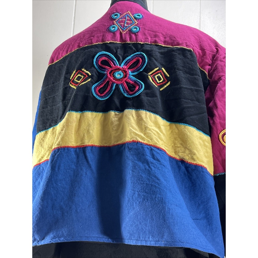 Abstract Patchwork Embroidered Jacket Women‎ Mult… - image 14